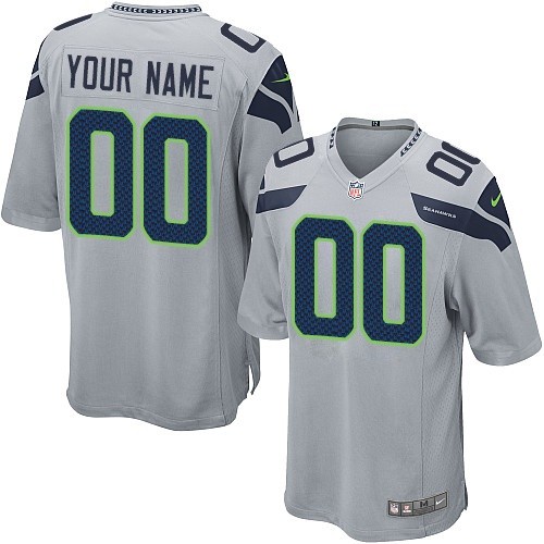 Youth Elite Nike Jersey Grey Alternate - Customized NFL Seattle Seahawks